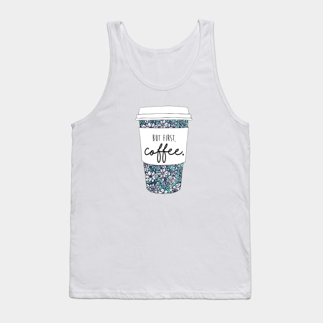 Floral Coffee Tank Top by aterkaderk